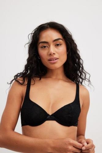 NA-KD Lingerie BH uten foring med blonder og bøyle - Black