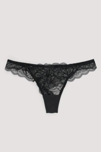 NA-KD Lingerie Blondestringtruse - Black