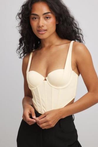 NA-KD Lingerie Skulpturell korsett - Offwhite