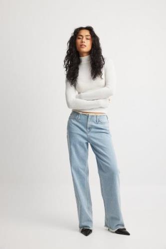 NA-KD Jeans med grov kant - Blue