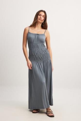 NA-KD Rouched Midi Dress - Grey