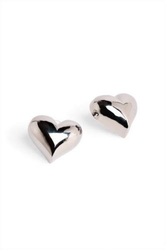 NA-KD Kraftige øreringer med hjerte - Silver