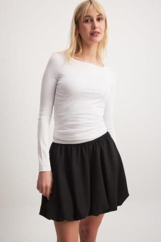 NA-KD Bubble Hem Mini Skirt - Black