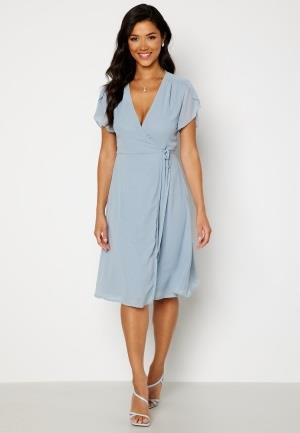 Bubbleroom Occasion Grienne Wrap Midi Dress Dusty blue 3XL