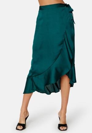 BUBBLEROOM Villima satin skirt Dark green 36