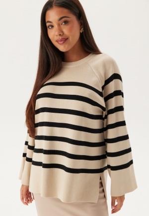 Object Collectors Item Ester LS Knit Top Sandshell Stripes:Bl L