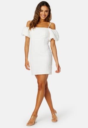 Bubbleroom Occasion Zelia Puff Sleeve Dress White 36