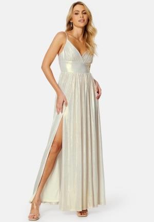 Bubbleroom Occasion Siri Sparkling Pleated Gown Champagne 40