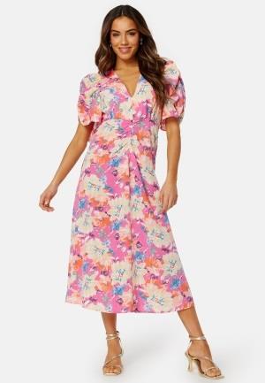 Bubbleroom Occasion Neala Puff Sleeve Dress Pink / Floral 44