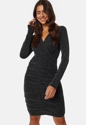 Pieces Lina Rouching Short Dress Black XS