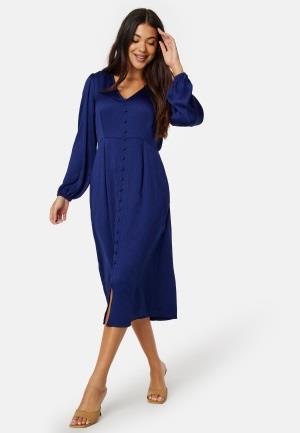 Happy Holly Gwen Satin Dress Blue 36/38