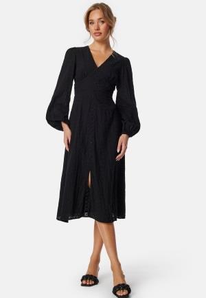 BUBBLEROOM Broderi Anglaise Midi Dress Black 46