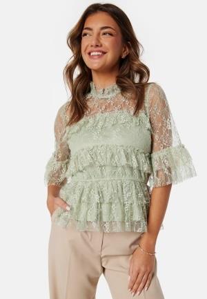 BUBBLEROOM Smilla Lace Blouse Dusty green 44