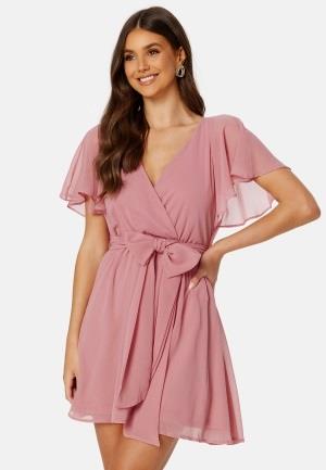 Goddiva Flutter Skater Dress Old rose XL (UK16)