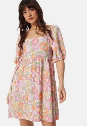 BUBBLEROOM Puff Sleeve Short Dress Floral S