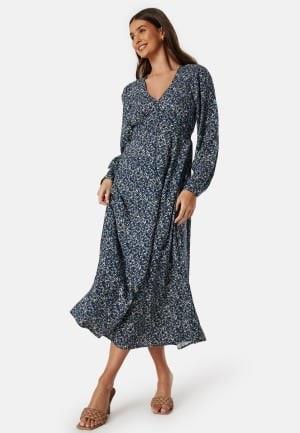 BUBBLEROOM Pennie Viscose Maxi Dress Dark blue/Patterned 34