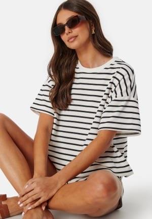 Pieces Pcchilli Summer Sweat Stripe Cloud Dancer Stripes:W. Black M