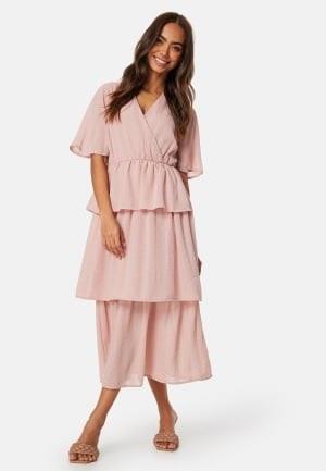 Happy Holly Butterfly Sleeve Flounce Dress Dusty pink 52/54