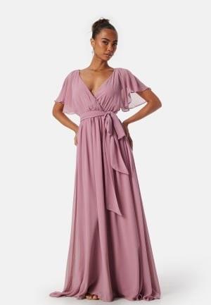 Goddiva Flutter Chiffon Maxi Dress Lavender XS (UK8)