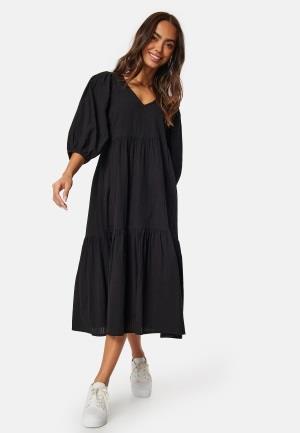 Happy Holly Balloon Sleeve Cotton Dress Black 32/34