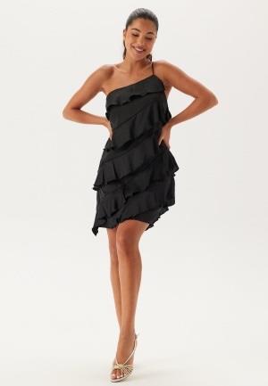 Bubbleroom Occasion One shoulder Short Frill Dress Black M