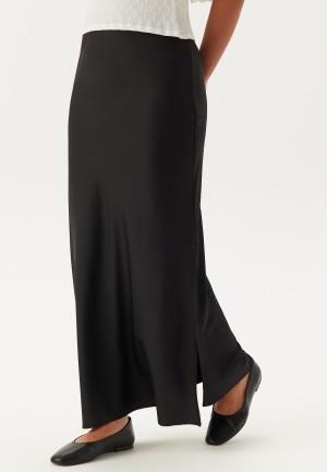 BUBBLEROOM Slit Satin Skirt Black 38