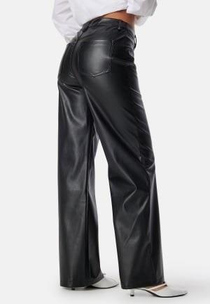 BUBBLEROOM Straight PU Trousers Black 40