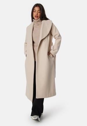 BUBBLEROOM Shawl Collar Coat Sand XL