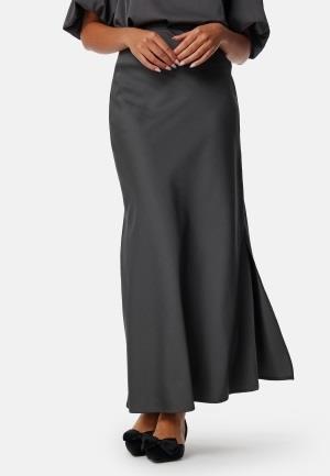 BUBBLEROOM Slit Satin Skirt Grey 36