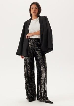 BUBBLEROOM Sequin Wide Trousers Black S