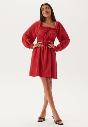 BUBBLEROOM Smock Short Dress Red S