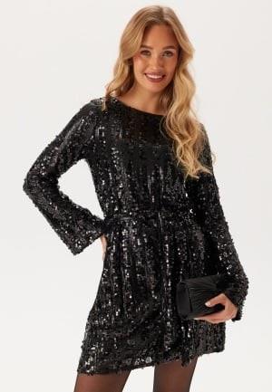 VERO MODA Vmefa Ls Short Dress Black Detail:black Sequins S