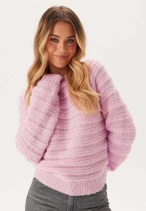 Pieces Pcjayda Ls O-neck Knit Pink Lavender M