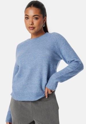 SELECTED FEMME Slflulu LS Knit O-Neck Endless Sky Detail:MELANGE XL