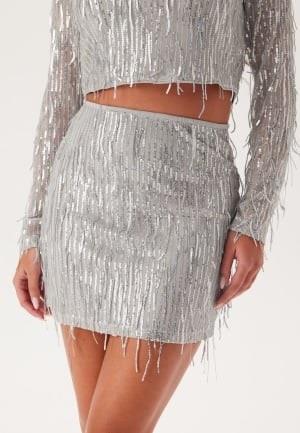 ONLY Spacy Short Sequins Skirt Vapor Blue/Silver Sequins L