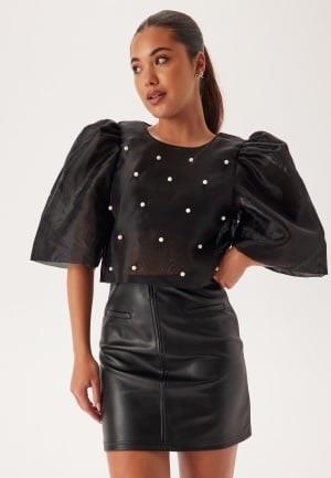 Bubbleroom Occasion Pearl Organza Blouse Black L