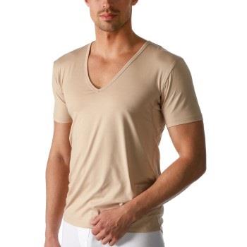 Mey Dry Cotton Functional V-Neck Shirt Beige Small Herre