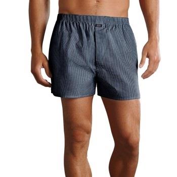 Jockey Woven Poplin Boxer Shorts Marine Rutete bomull Small Herre