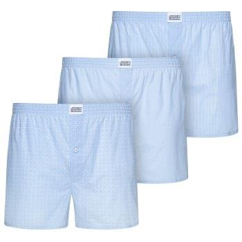 Jockey 3P Woven Soft Poplin Boxer Shorts Lysblå bomull Small Herre