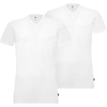 Levis 2P Base V-Neck T-shirt Hvit bomull X-Large Herre
