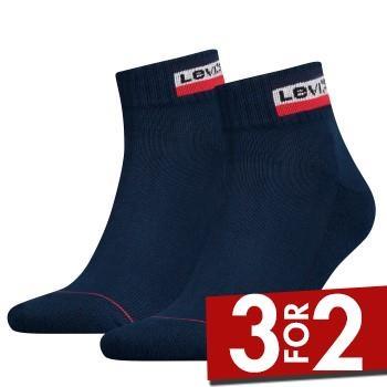 Levis Strømper 2P Sport Mid Cut Sock Mørkblå Str 35/38