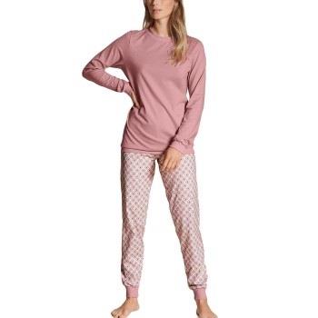 Calida Lovely Nights Pyjama With Cuff Rosa Mønster bomull Large Dame