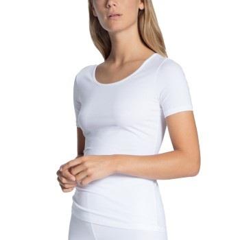 Calida Natural Comfort T-shirt Hvit bomull Small Dame