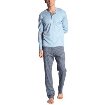 Calida Relax Choice Long Sleeve Pyjama Lysblå bomull Medium Herre