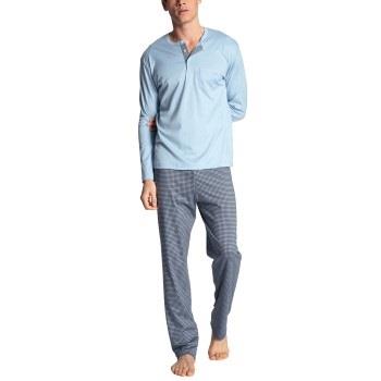 Calida Relax Choice Long Sleeve Pyjama Lysblå bomull X-Large Herre