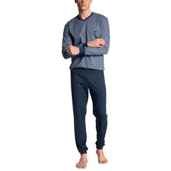 Calida Relax Choice Pyjama With Cuff Indigoblå bomull Medium Herre