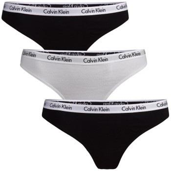 Calvin Klein Truser 3P Carousel Thongs Svart/Hvit bomull Large Dame