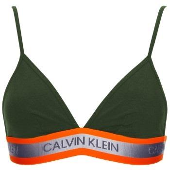 Calvin Klein BH Hazard Cotton Unlined Triangle Mørkgrørnn  bomull Larg...