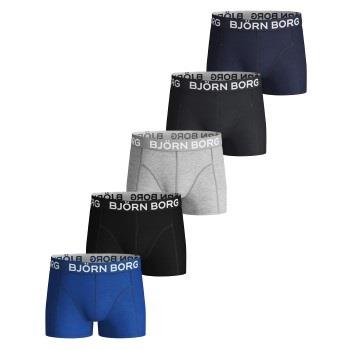Björn Borg 5P Cotton Stretch Shorts For Boys Blå/Grå bomull 170