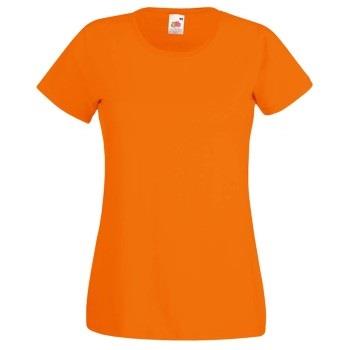 Fruit of the Loom Lady-Fit Valueweight T Oransje bomull Large Dame